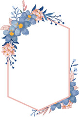 Obraz premium Blue Flower Arrangement with watercolor style