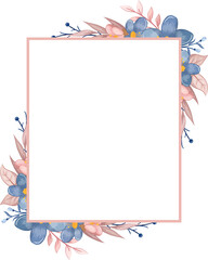 Blue Floral Bouquet With Watercolor