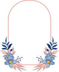 Fototapeta premium Blue Floral Bouquet With Watercolor