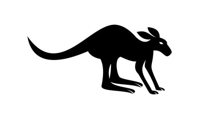 black kangaroo vector logo