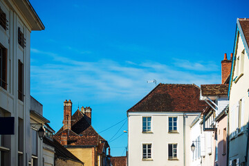 Street view of old village Provins in France