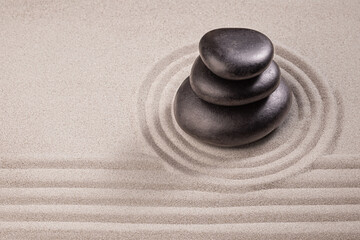 Fototapeta na wymiar zen garden japanese for purity relaxation and concentration