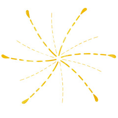 Golden yellow firework illustration