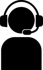 オペレーターのシンプルなモノクロイラスト