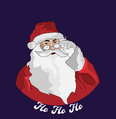 Merry Christmas with Santa Claus art vector illustration.