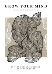 Modern A4 poster in a modern boho style hand-drawn. Suitable for poster, banner, printing, branding