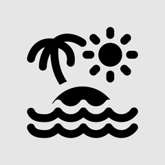 Island icon in solid style about travel, use for website mobile app presentation