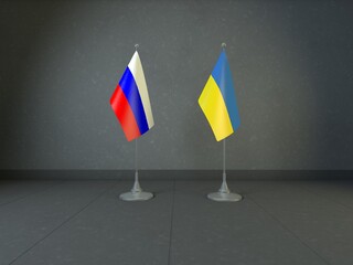 Russia, Russian Federation, Ukraine Flags