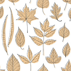 Leaves seamless pattern, leaf background