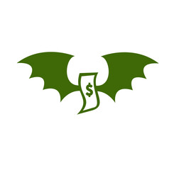bat money logo design vector