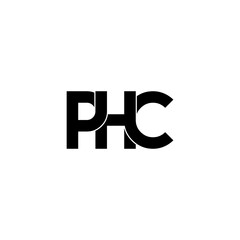 phc letter initial monogram logo design