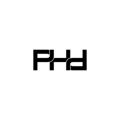 phd letter initial monogram logo design