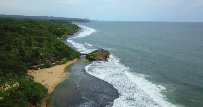 Tropical beach on the south of java island (Pantai Selatan), Yogyakarta