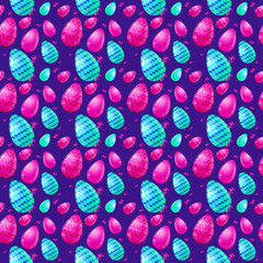 Luxury Colorful Easter Eggs Repeating Pattern