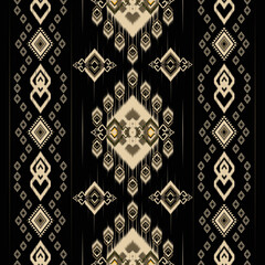 Ikat paisley. Geometric ethnic pattern oriental African American Pakistan,Asia,Aztec motif textile and bohemian.design for background, wallpaper,carpet print, fabric, batik,tile. Ikat pattern vector. 