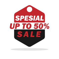 special offer promotion tag special big sale  discount up to 50% theme