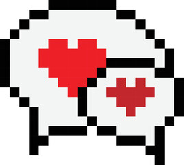 Heart pixel art. vector illustration. heart image or clip art.