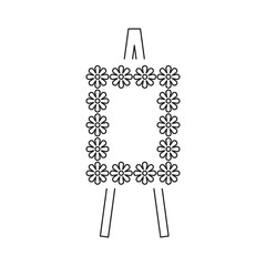 Funeral wreath icon design. Memorial flowers wreath. isolated on white background. vector illustration