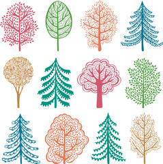 Trees vector collection