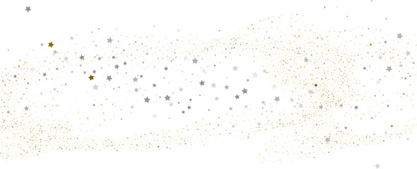 Obraz premium Silver gold stars confetti.
