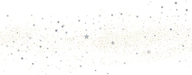 Silver gold stars confetti.