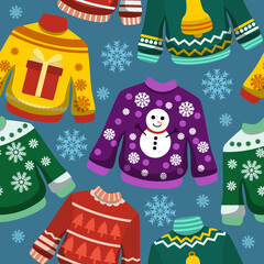 Ugly Sweaters Seamless Background