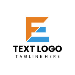 FE letter initial logo template elegant flat color