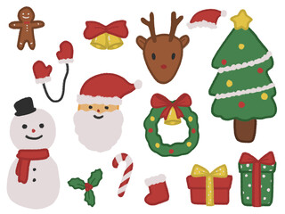 Obraz na płótnie Canvas Christmas Cute Illustration set