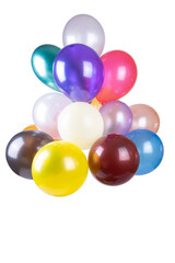 many air colored balloons isolated