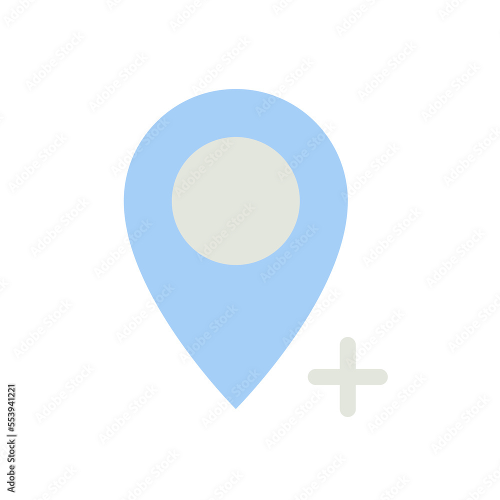 Poster add place to map flat color ui icon. highlight area. current location address. gps navigation pin. s