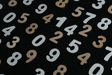 Background of numbers. from zero to nine. Numbers texture. Finance data concept. Mathematic....