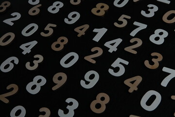 Background of numbers. from zero to nine. Numbers texture. Finance data concept. Mathematic....