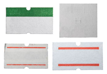 A set of price tag stickers