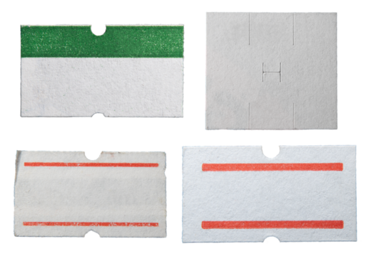 A set of price tag stickers