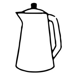 Fototapeta premium Kettle cartoon vector illustration in minimal design