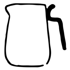 Milk pitcher cartoon vector illustration in minimal design