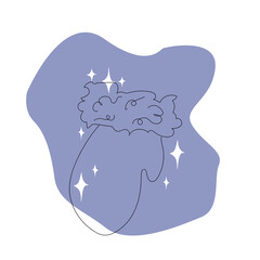 Mittens for Santa Claus on a white background. A cozy red patterned. Vector. close up.