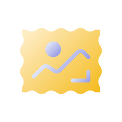 Postage stamp flat gradient two-color ui icon. Postal service. Philately. Stamps collection. Simple filled pictogram. GUI, UX design for mobile application. Vector isolated RGB illustration