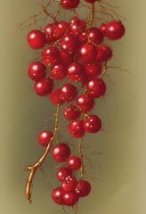 Red cherry bunch with plain pleasant background