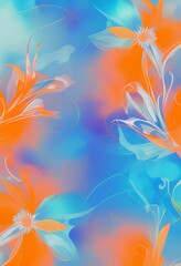 Fototapeta na wymiar Abstract floral background retro style art