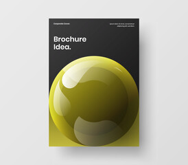 Isolated realistic spheres corporate cover concept. Simple handbill A4 design vector illustration.