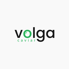 minimalist Volga caviar seafood oysters iconic logo design template with simple, modern and clean styles isolated on white background. 