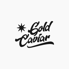 typography gold caviar icon logo design vector template with modern, cartoon, elegant and minimalist styles isolated on white background