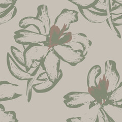 Floral Brush strokes Seamless Pattern Design