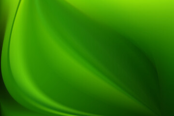 Abstract luxurious green silk wave. Bright wallpaper with draped fabric and smooth lines. Ecology and fashion.