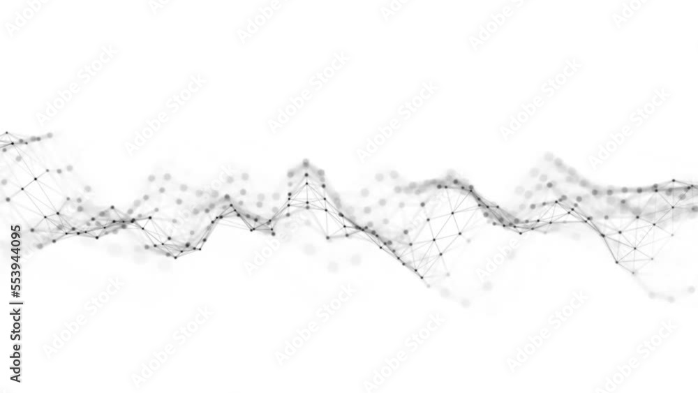Poster dynamic wave with connected dots and lines on a white background. digital wave background concept. a