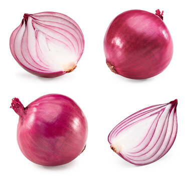Red onion isolated on white background. full depth of field. clipping path
