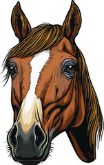 Horse Face Close Up Portrait illustration 03