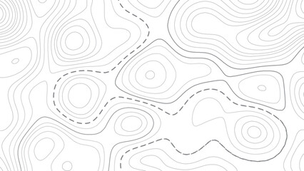 Topographic texture map on white background. Topo map elevation lines. Contour vector abstract vector illustration. Geographic world topography.