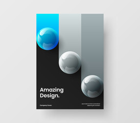 Colorful realistic balls presentation illustration. Clean company identity A4 design vector layout.